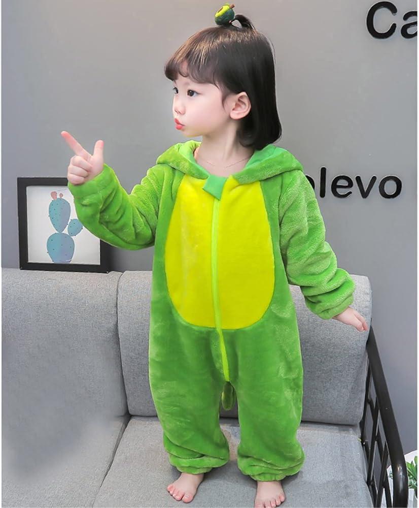 Toddler Kids Baby Animal Onesie Costume Cartoon Romper Hooded Zipper Fleece Jumpsuit Clothes Girls Dresses, Size 90/52
