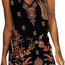 SAUKOLE Womens Sleeveless T Shirt Dresses 2025 Casual Cute Floral Print Short Dress Summer Fashion Front Pockets (Medium)