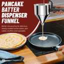 Stainless Steel Pancake Batter Dispenser, 40oz Batter Dispenser with Squeeze Handle, Great for Pancakes, Cupcake, Waffle or Any Baked Goods, Durable, Leak-Free, Space Gray