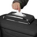 Oktree Faux Leather Car Tissue Holder for Interior, Multi-Function Tissue Box, Armrest & Back Seat Tissue Organizer, Sleek Kleenex Holder (Black Flat)