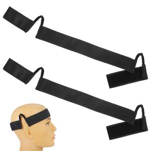 Ouligay 2PCS Wig Band for Lace Front Black Lace Bands for Wigs No Slip Wig Bands Adjustable Elastic Lace Bands for Wigs Wig Band with Ear Cut Outs Comfortable Lace Melting Band