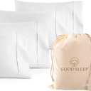 1000 TC White King Pillowcases Set of 4 100% Egyptian Cotton Pillow Cases with Long Staple Cotton & Sateen Weave, Silky Soft Hotel - Like Bed Pillow Covers for Comfy Sleeping, Snug Fit, 4 Pc King