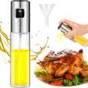 Olive Oil Sprayer Dispenser for cooking, Food-grade Glass Oil Spray Transparent Vinegar Bottle Oil Dispenser 100ml for BBQ/Making Salad/Baking/Roasting/Grilling/Frying Kitchen
