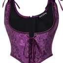 Scarlet Darkness Corset Tops for Women Renaissance Under bust Corset Boned Lace Up Corsets (S)