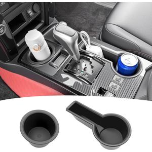 Cup Holder Fits for 2014-2024 Toyota 4Runner Center Console Coaster Cup Mat Compatible with 4Runner Interior Accessories Organizer Storage Tray (Left+Right, 2PCS)