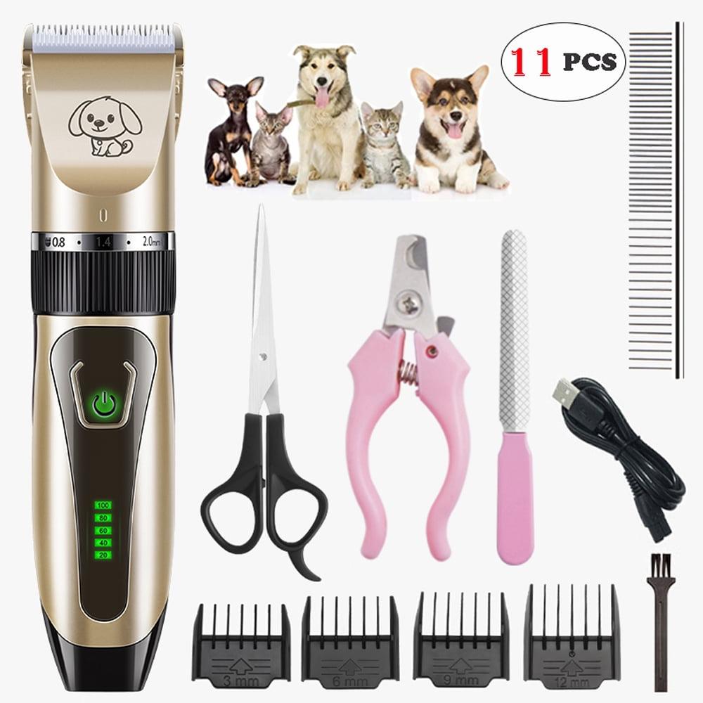 MHKJP Pet Hair Trimmer: Cordless Dog Grooming Kit for Thick Coats, 2-Speed Electric Cat Shaver, Rechargeable Clippers with Low Noise Design - Gold