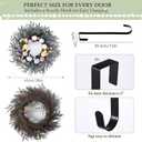Easter Decorations 17 Inch Easter Wreaths for Front Door, Large Easter Purple Lavender Spring Flowers Wreath with Hanger for Wall Window Fireplace Indoor Outdoor Home Decorations
