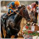 Riceshoot 36 Pcs Derby Party Table Decorations Set Horse Racing Table Decor-tablecloth Artificial Grass Horses Figurines Wooden Box Trophy Roses for Rodeo Western Decor Home Dining Supplies