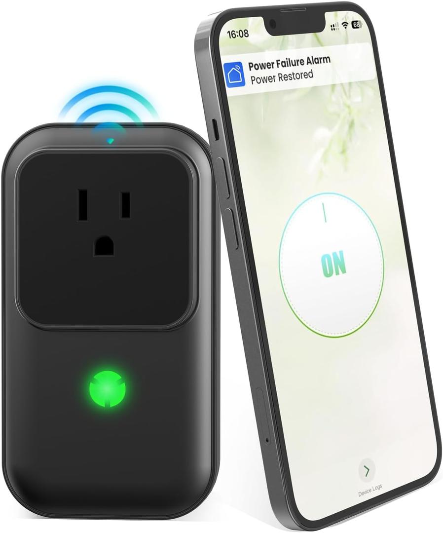 Power Failure Alarm WiFi, Freezer Power Outage Alarm with App Notifications & Loud 110dB & 3 Sirens, Smart Home Power Monitoring for GFCI Trips, Refrigerator, Sump Pumps, Aquarium