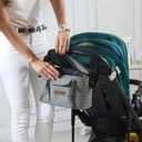 Miracle Baby Stroller Organizer Bag for Mom, Universal Stroller Storage Caddy Diaper Bag- Compatible with Most Strollers - Multifunctional Large (Gray White Star)