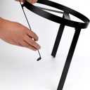 Camping Tripod, Folding Campfire Tripod Fire Pit Stand Heavy Duty Open Camp Fire Cooking Holder Portable Foldable Cookware Rack Accessories for Outdoor Kitchen Cast Iron Dutch Oven Grill, Black