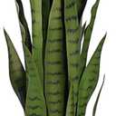 3ft Artificial Snake Plant – 36in Faux Sansevieria Plants, Fake Floor Plant for Indoor Outdoor, Front Porch Patio Home Office Decor, Mother-in-Law’s Tongue, Green 1Pcs