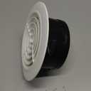 HG POWER 6 Inch Soffit VentRound Air Vent Cover with Louver, ABS Adjustable Ceiling Vent Covers for Living Room, Bathroom, Kitchen, Greenhouse, Ventilation System, White - Opening Size 5.75"