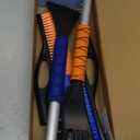 EcoNour 27" Car Snow Brush and Ice Scrapers for Car Windshield (2 Pack) | Scratch Free Bristle Head Snow Brush & Tough Window Snow Scraper with Aluminium Body | Snow Removal Winter Car Accessories (Blue & Orange)