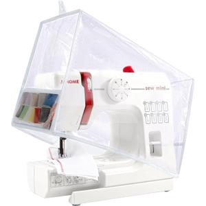Sewing Machine Cover with Storage Pockets,Protective Quilted Sewing Machine Dust Cover Compatible with Most Standard Singer&Brother Sewing Machines (Clear)