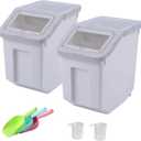 RUIAN Dog Food Storage Container 20Lb, Airtight Pet Food Storage Bin with Locking Lid, Wheels, Measuring Cup & Scoop, Large 10kg Capacity Dry Food Dispenser for Freshness, Easy Mobility and Feeding