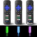 (Pack of 3) Replacement Remote Only for Roku TV with Soft Protective Cover (Glow in The Dark), Compatible for TCL Roku/Hisense Roku/Onn Roku/Sharp Roku/Element Roku/Philips Roku Smart TV