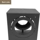 EC6121 LED Downlight Fixture Cut Out Size: 4.52 * 4.52 inch MR16 GU5.3 Trimless Recessed Square Housing Frame (Black)