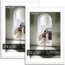 24x36 Large Picture Frame for Wall, Vertical or Horizontal Wall Hanging Large Poster Frame for Photo and Posters, Poster Frame 20x30 with Mat 24x36 Without Mat (White)