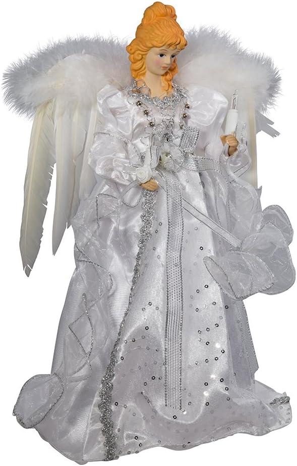Kurt Adler 14" 10-Light White and Silver Angel Treetop
