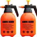 2 Pcs Garden Pump Sprayer, 0.5Gallon/68oz Hand-held Lawn Pressure Orange Spray Bottle with Adjustable Nozzle (FKM Gasket Update)