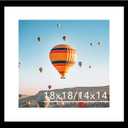 JCJMY 18x18 Picture Frame Black with 14x14 Mat, Display Photo 14x14 with Mat or 18 x 18 Without Mat, Wall Hanging Large 18x18 Poster Frame with Shatter Resistant Plexiglass, Black