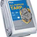 GUARD SHIELD Heavy Duty Tarp 12x24 Feet Silver Multi Purpose Thick Waterproof Poly Tarp Cover 10mil