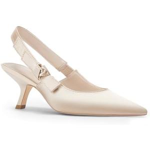 Coutgo Womens Slingback Kitten Heels Closed Pointed Toe Bowknot Knitted Slip On Work Pumps Dress Shoes, 7.5