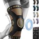 NEENCA Professional Knee Brace for Pain Relief, Medical Knee Support with Patella Pad & Side Stabilizers, Compression Knee Sleeve for Meniscus Tear, ACL, Joint Pain, Runner, Workout - FSA/HSA APPROVED (Large, High Copper)