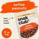 Snak Club Toffee Peanuts, Candied Peanuts with Praline Coat and Sweet Cream, Gluten-Free and Kosher Snack, 17 oz Resealable Bag (EXP 06/30/27)