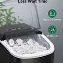 Silonn Ice Maker Countertop, 9 Cubes Ready in 6 Mins 26lbs in 24Hrs, Self-Cleaning Ice Machine with Ice Scoop and Basket, 2 Sizes of Bullet Ice for Home Kitchen Office Bar Party, Black