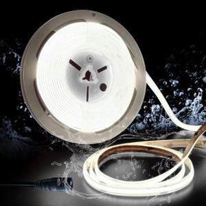 COB led Strips Lights,DC24V Outdoor led Strip,Cool White 6000K,320LEDs/M,8MM Wide,16.4ft/5M,CRI90+ IP65 Waterproof Strips Light for Bathroom Decor,Pool,Aquariums(Not Included Power) (16.4FT-IP65, 2700K)