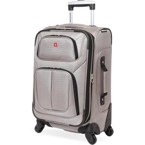 SwissGear Sion Softside Expandable Luggage  Carry-On Suitcase with 360 Degree Wheels & Retractable Handle  21 Inch, Perfect for 1-3 Night Trips  Pewter