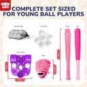 TOY Life T Ball Set for Kids 3-5 5-8, Toddler Baseball Set for Girls, T Ball Stand Sets with Baseball Glove, Tball Bating Tee Outdoor Indoor Toys for Toddler Girls