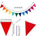 Outus 6 Pack 72 Flags/8.2 ft Rainbow Pennant Banner, Multicolor Bunting String Triangle Flags Garland for Birthday Party Classroom Carnival Baby Shower Indoor Outdoor Decorations(Rainbow Colors)