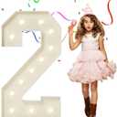 4FT Marquee Numbers, Large Light Up Numbers 2 for 2nd 21st 25th Birthday Party Decorations, Giant Light Up Number for 2026 Graduation Prom Decor, 4 Feet Number 2 w/Lights DIY Kit