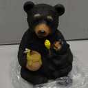 GIGALUMI Solar Garden Statues Loving Bear Figurine Lights for Outside, Yard Decorations Outdoor, Garden Decor Unique Birthday Housewarming Gifts for Mom, Women, Black