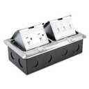 Dual Pop-Up Floor Box Electrical Kit, Recessed Floor Outlet Box, 20 Amp Recaptacle Outlet with 3 LAN for Office, Conference Room and Home Floor