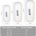 Leader Accessories Boat Fender 4 Pack Boat Bumpers Hole Through Middle Ribbed Inflatable Includes 3/8'' Fender Lines Pack od 4 and Pump to Inflate