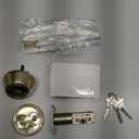 Round Design Single Cylinder Deadbolt with Keys, Exterior Keyed Dead Bolt Lock for Front Entrance Door Security, Polished Brass