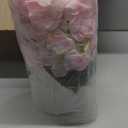 Flower Table Centerpieces - Set of 6 Floral Arrangement Artificial Wedding Hydrangeas Floral Arrangement with Rustic Metal Vase for Bridal Tea Party Event Decorations - Pink