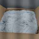 Calming Dog Bed Fluffy Plush Dog Mat for Furniture Protector with Removable Washable Cover for Large Medium Small Dogs and Cats (Medium, Light Grey) (41.0"L x 37.0"W x 6.0"Th)