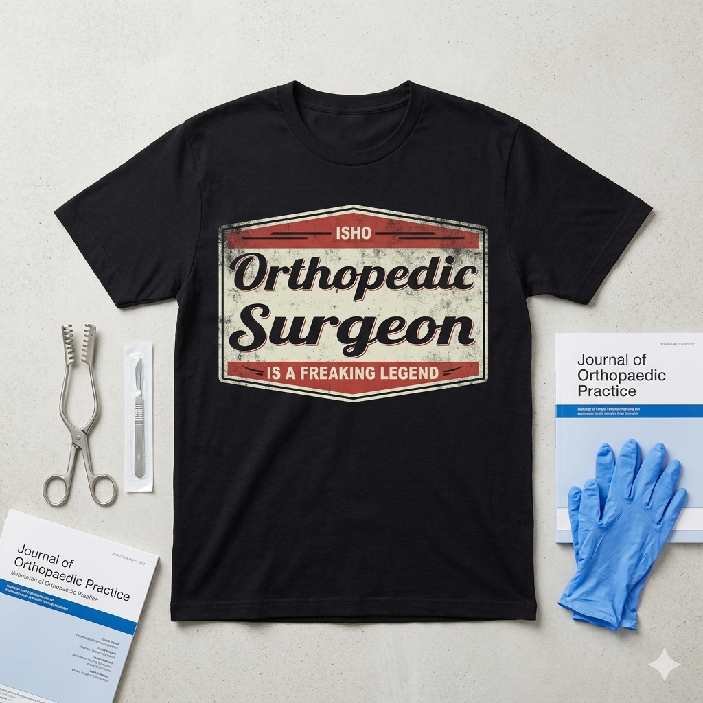 Funny Profession Quote Vintage Orthopedic Surgeon T-Shirt (Large, Black)