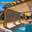Vintage Mocha Outdoor Roller Shades 8' W x 8' H, Exterior Cordless Patio Shade Roll up-Down Blinds Spliced Design (Fixed 2 Poles, One-Full Piece Fabric Sunshade Screen), 96"W x 96"H