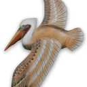 T.I. Design Hand-carved Wood Flying Pelican | Coastal Nautical Beach Wall Dcor Natural Wood Finish