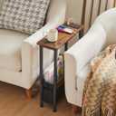 Slim Charging End Table with Storage - For Small Spaces and Bedroom