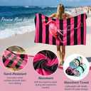 MelonBoat Oversized Beach Towel for Women Adults, Black Pink Flamingo Double Sided Printed Towel 1 PC, Large Soft Sand Free Quick Dry Compact Towels for Summer Trip Lake Pool Beach Bath, 35"x72"