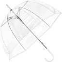 Clear Bubble Wedding Travel Umbrella Large Canopy Transparent Dome Coverage Clear Umbrellas for Rain Adult Stick Umbrella-Automatic Open,Grip Handle Perfect for Weddings