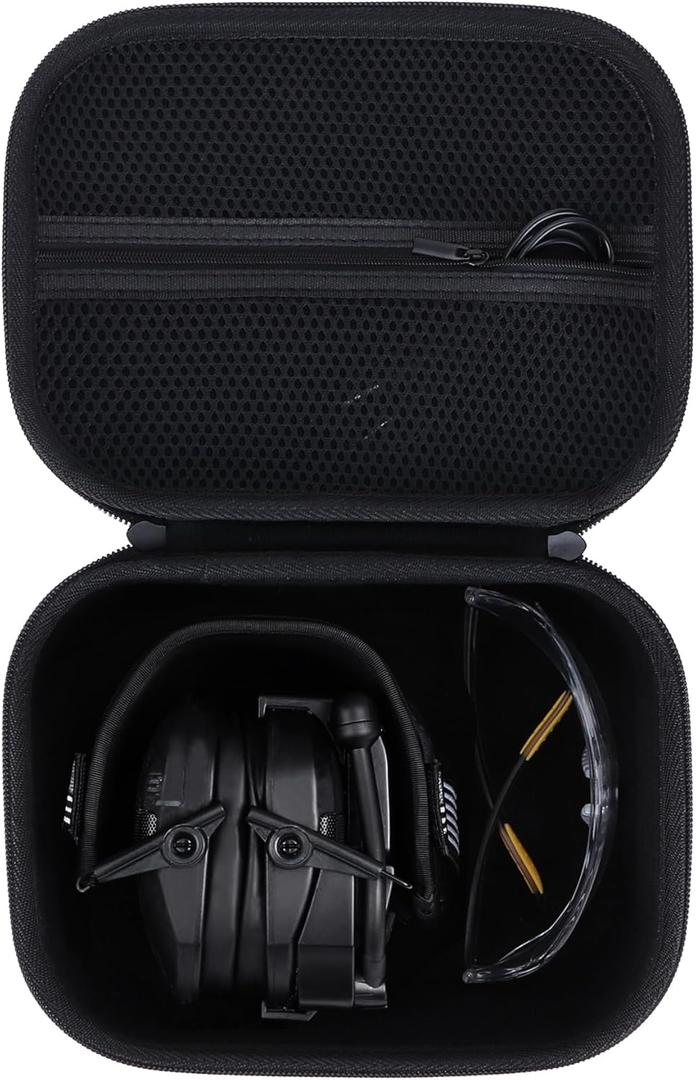 Storage Case Compatible with Walker's Razor Slim Electronic Earmuff Walker's Walkie Talkie/PROHEAR 066 030 / Howard Leight Honeywell Impact Sport Electronic Muffs(Case Only)