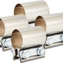 Butt Joint Band Clamps,Exhaust Muffler Clamp Exhaust Pipe Clamps Sleeve Stainless Steel (4, 1.5'')